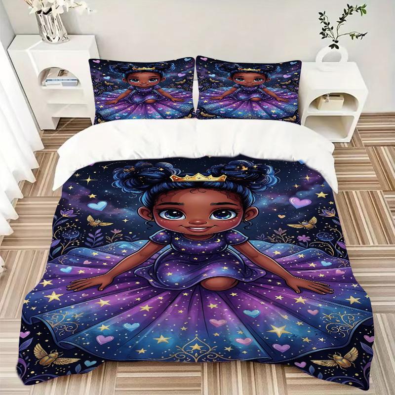 Galactic Princess Fantasy Print 3Pcs Bedding Setduvet Cover With 2 Bedropillowcase Home Birthday Gift