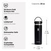 Wide Mouth Stainless Steel Water Bottle, 20oz (591ml), Leaf Design, Insulated (Official Japanese Product)