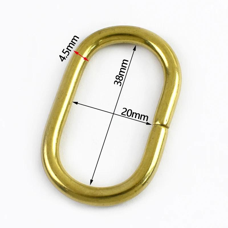 Meetee 5/10/20Pcs O Ring Buckles Pure Copper Solid Brass Clasp for Bag Strap Belt Buckle Dog Collar Hoop Leather Craft Accessory