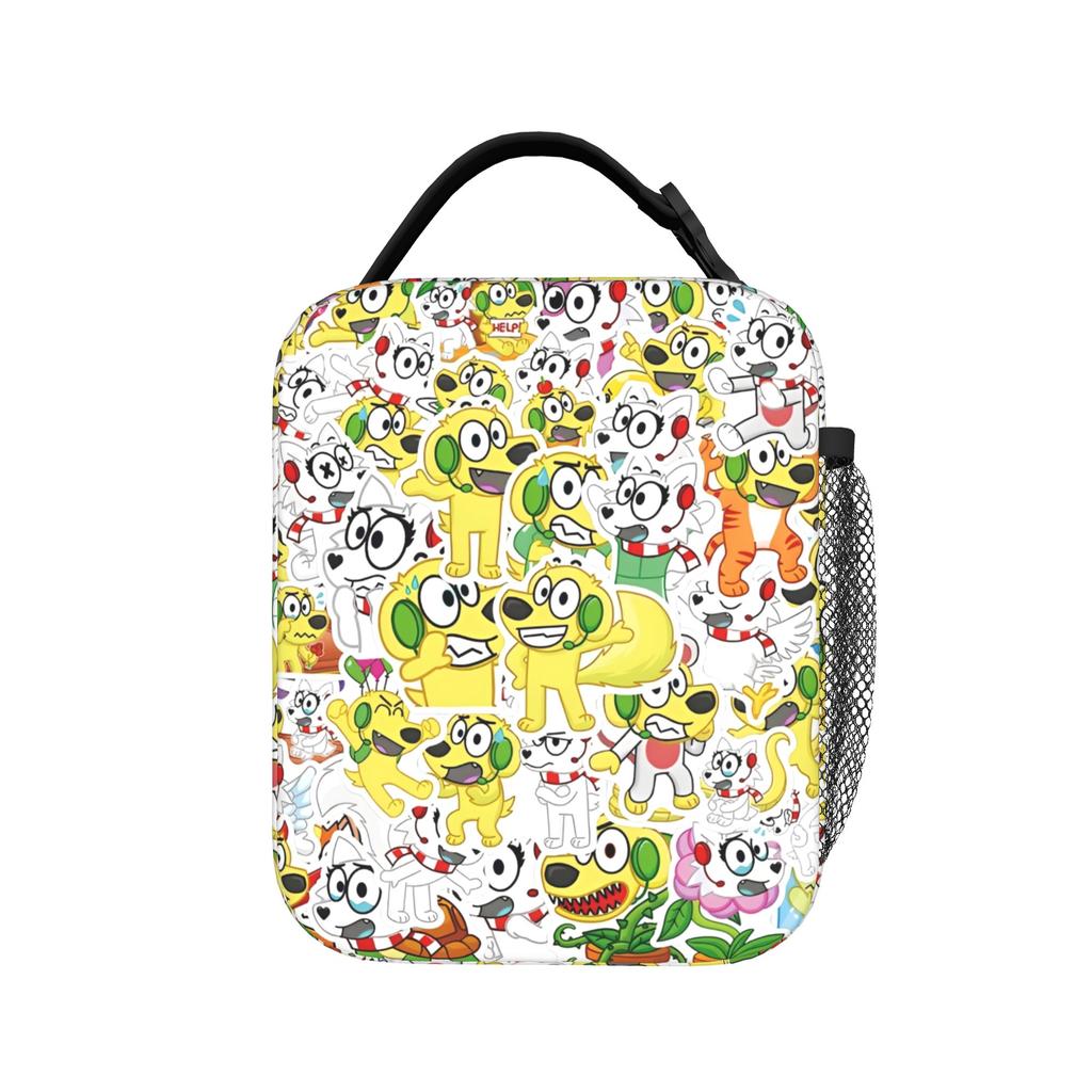 Tylers And Snowi Gaming Lunch Bag Kawaii Lunch Box School Portable Tote Food Bags For Adult Oxford Print Cooler Bag