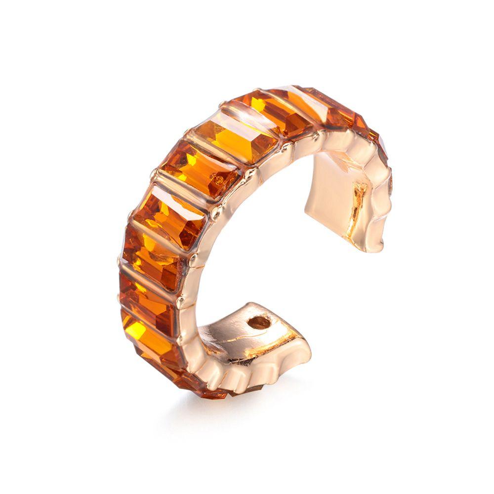 Rhinestone Dangle No Piercing Earrings CZ Cuff Earrings Statement C-shaped Cubic Zirconia Ear Cuff