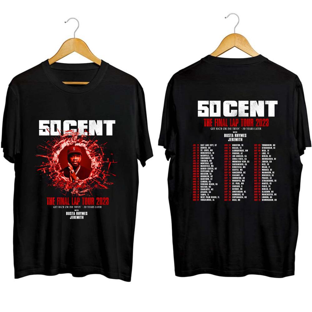 50.Cent The Final Lap Concert 2023 T-Shirt Black Cotton Unisex For Fans Unisex T-Shirt