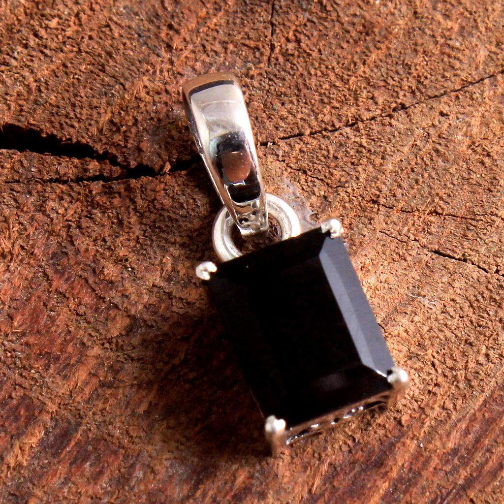 Blue Topaz Emerald Amethyst Black Onyx Pendant 925 Sterling Silver Fine Jewelry Women Pendant