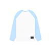 WE11DONE FW22 Круглый логотип Color Block Реглан Принт с буквами Круглый вырез Длинный рукав Футболка Унисекс Топы Небесно-голубой WD-TT3-22-858-U-SK-0