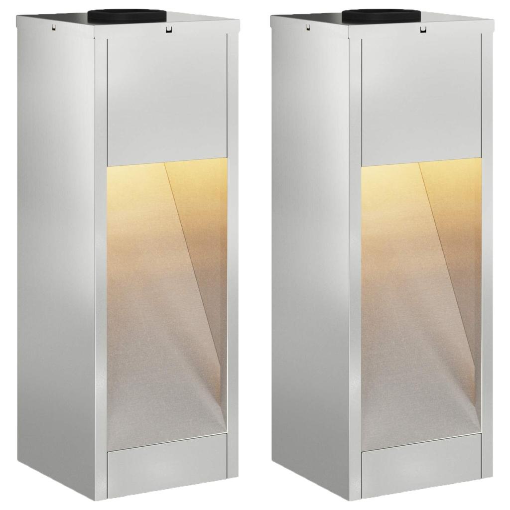 Solar LED Path Light 2 pcs Silver Galvanized