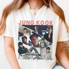 Летняя модная футболка 2026 BTS Футболка Чонгука Kpop Идол Футболка Винтажный Стиль Футболка для Фанатов, Мерч Чонгука Подарок для ARMY, Kpop Фан Идол Концерт Музыкальная Футболка