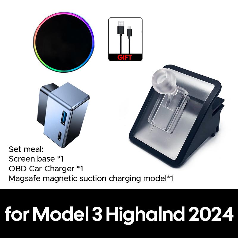 Car Cell Phone Holder Wooden Gravity Support Mount Bracket For Tesla New Model Y Launch JUNIPER 2026 25 Model 3 Hhighalnd 2024