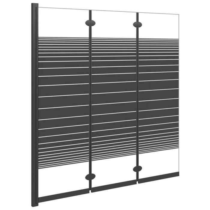 Cabine de douche - Maison Exclusive - Pliable 3 panneaux - 130x130 cm (réglable) - Cadre aluminium noir