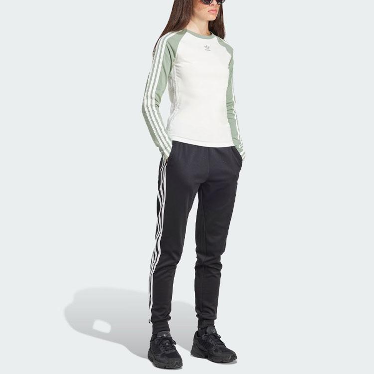 adidas Женские футболки приталенного кроя с длинными рукавами Originals, зеленые IY3197