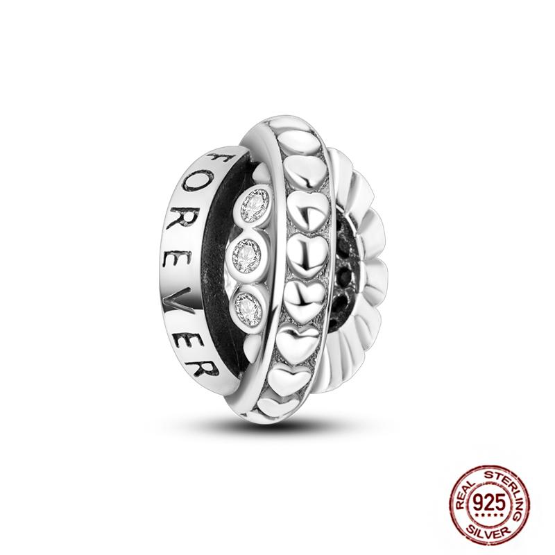 Round 925 Copper Clasp Pave Clip Charms Blue Star Moon Butterfly Slide Safety Chains Spacer Beads Fits Original Bracelet Zircon