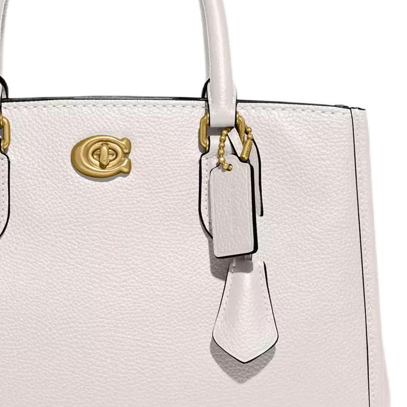 Coach Brooke 27 Logo Leather Tote Bag Women Tote Bags White CE732-B4HA