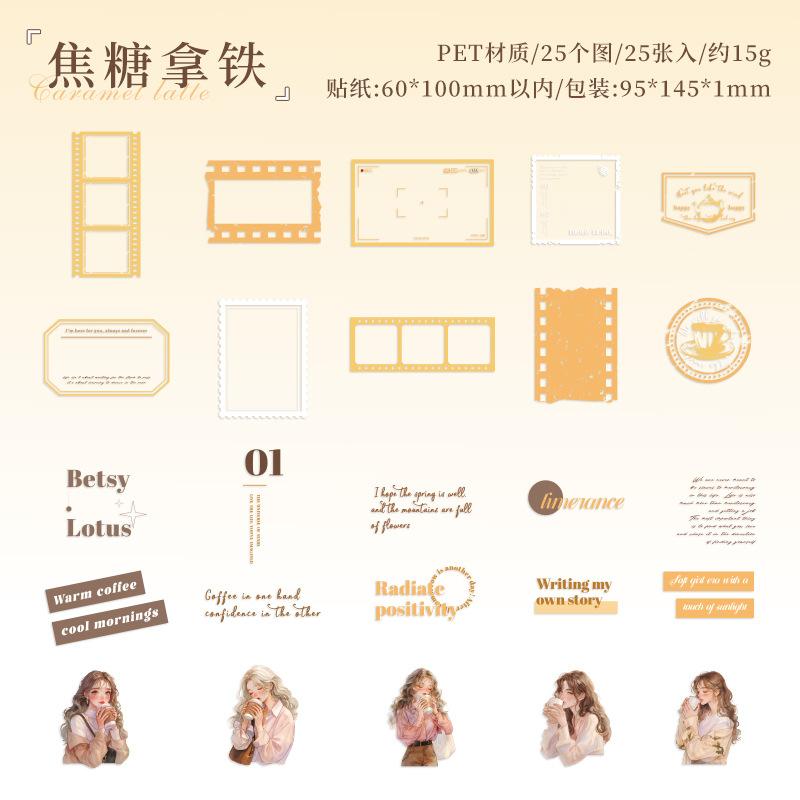 Vintage Film Frame Stickers - 25pcs Retro Photo Border Decals for Journal & Scrapbook Decor