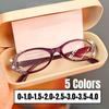 Luxury Round Frame Reading Glasses Fashion Diamond Frame Presbyopia for Women HD Lens Ultralight Far Sight Eyeglasses 0+1.0+4.0