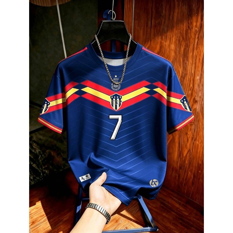 Sports Jersey, Football Uniform, Summer 3D Digital Print T-Shirt, Fashionable Printed Short-Sleeve Top