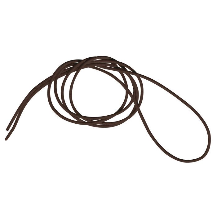 Lanières rondes en cuir de boeuf, 2mm 100 cm, brun foncé