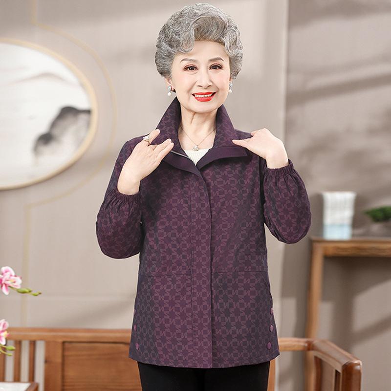 Весенняя тонкая куртка куртка женская сезонный короткий тренч пожилая женщина на одежде