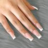 Wearable Long White French Tip Nails - Set of 24 Removable Pieces
