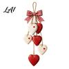 Hanging Heart Decor for Door Wooden Wall Ornament Hanger with Bow Lightweight Wood Sign Tassel Farmhouse Home Window Decoration Retro Country Style