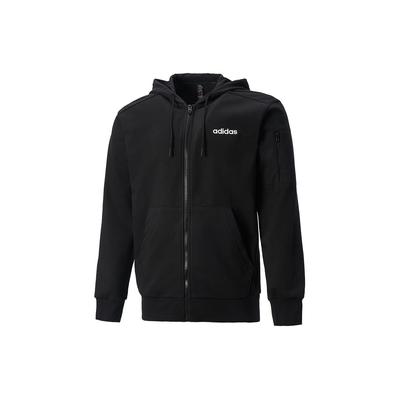 adidas Толстовка с капюшоном и принтом букв на молнии с длинным рукавом, мужская толстовка с капюшоном черного цвета JF3324