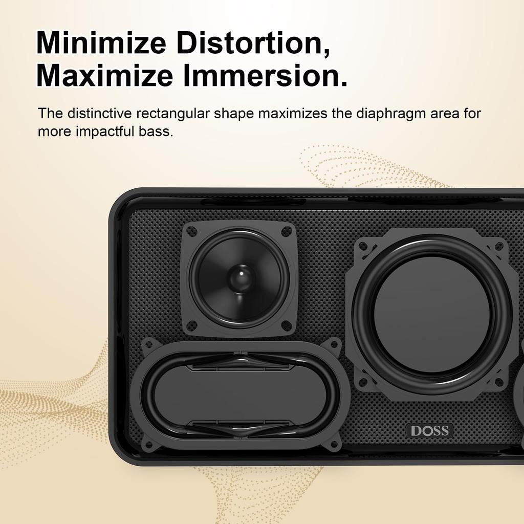 DOSS SoundBox XL Bluetooth 32 Вт Громкий звук с двойным DSP Портативная Bluetooth-колонка с 12 Вт Глубокий Полностью беспроводное стерео 10 часов работы от карты TF