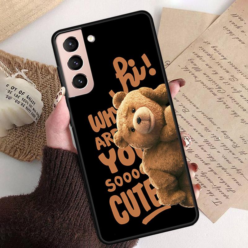 Phone Case for Samsung S26 S25 S24 S23 S22 Ultra S23 S22 S25 Plus S24 FE S26Edge Cartoon Teddy Bear Beer Phone Capa