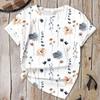 Модная женская креативная футболка с рисованным цветочным принтом, забавная повседневная футболка с круглым вырезом и короткими рукавами, летняя женская футболка
