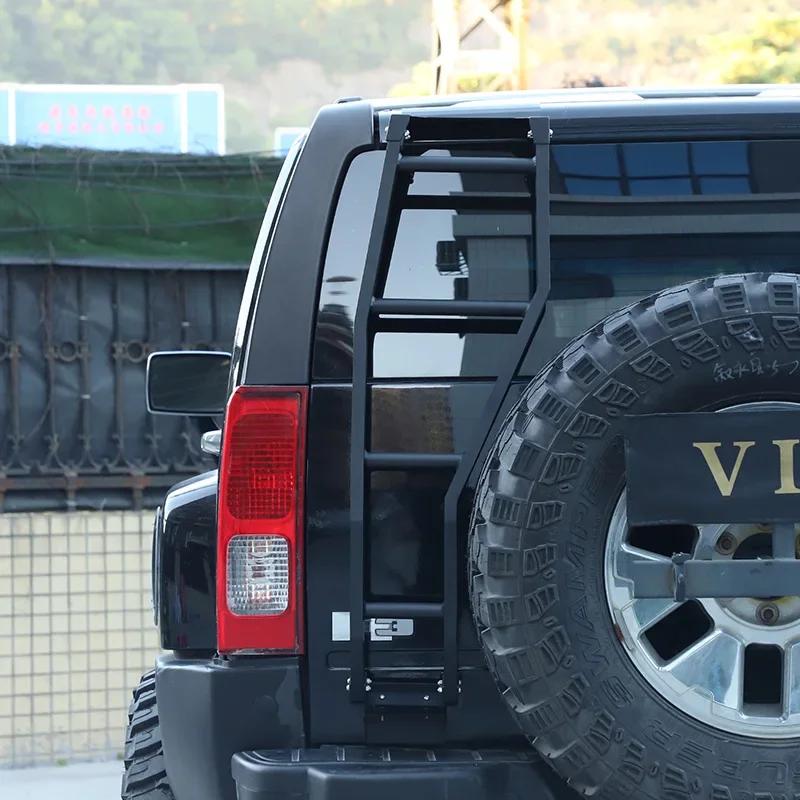 Для Hummer H3 2005-2009 Алюминиевый Сплав Черный Верхняя Лестница на Заднюю Дверь Автомобиля Внешние Аксессуары для Автомобиля