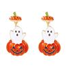 1 пара серег на Хэллоуин, серьги-подвески с тыквой, привидением, пауком, серьги-крючки для женщин, жуткие украшения