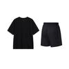 Футболка с круглым вырезом и короткими рукавами с принтом логотипа Li Ning, свободная, удобная, однотонная, универсальные шорты, повседневный спортивный комплект YHSV373-2+AKSV843-1