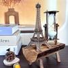 Creative Retro Iron Tower Hourglass Ornaments Simple and Modern Home Study Wooden Pendulum Hourglass Ornaments