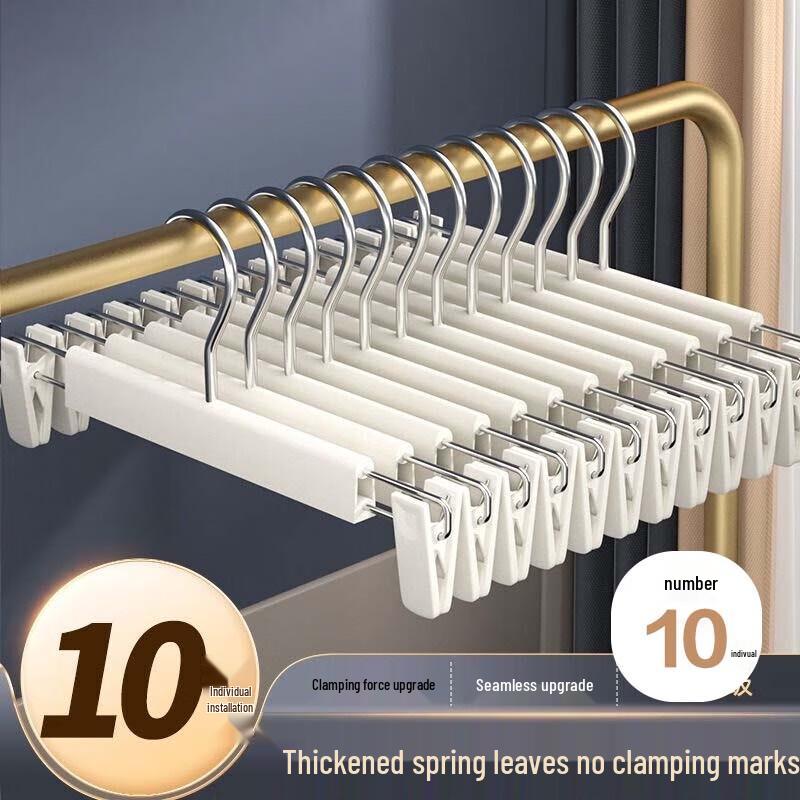 Shunmeide Extendable Anti-Slip No-Crease Pants Hanger 10-Pack