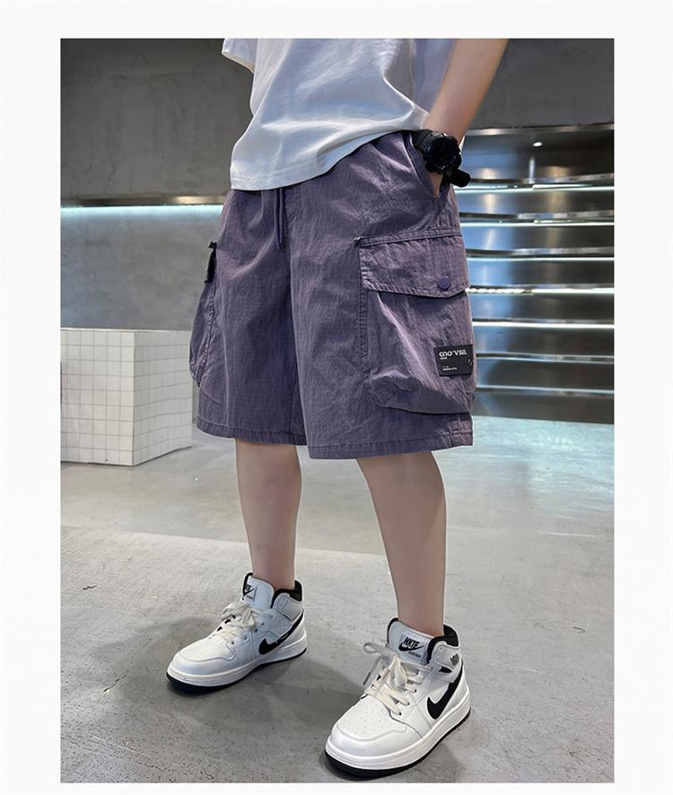 Children's clothing boys' summer shorts pants 2026 new summer clothing thin mid length pants summer clothing medium size child labor pants trend