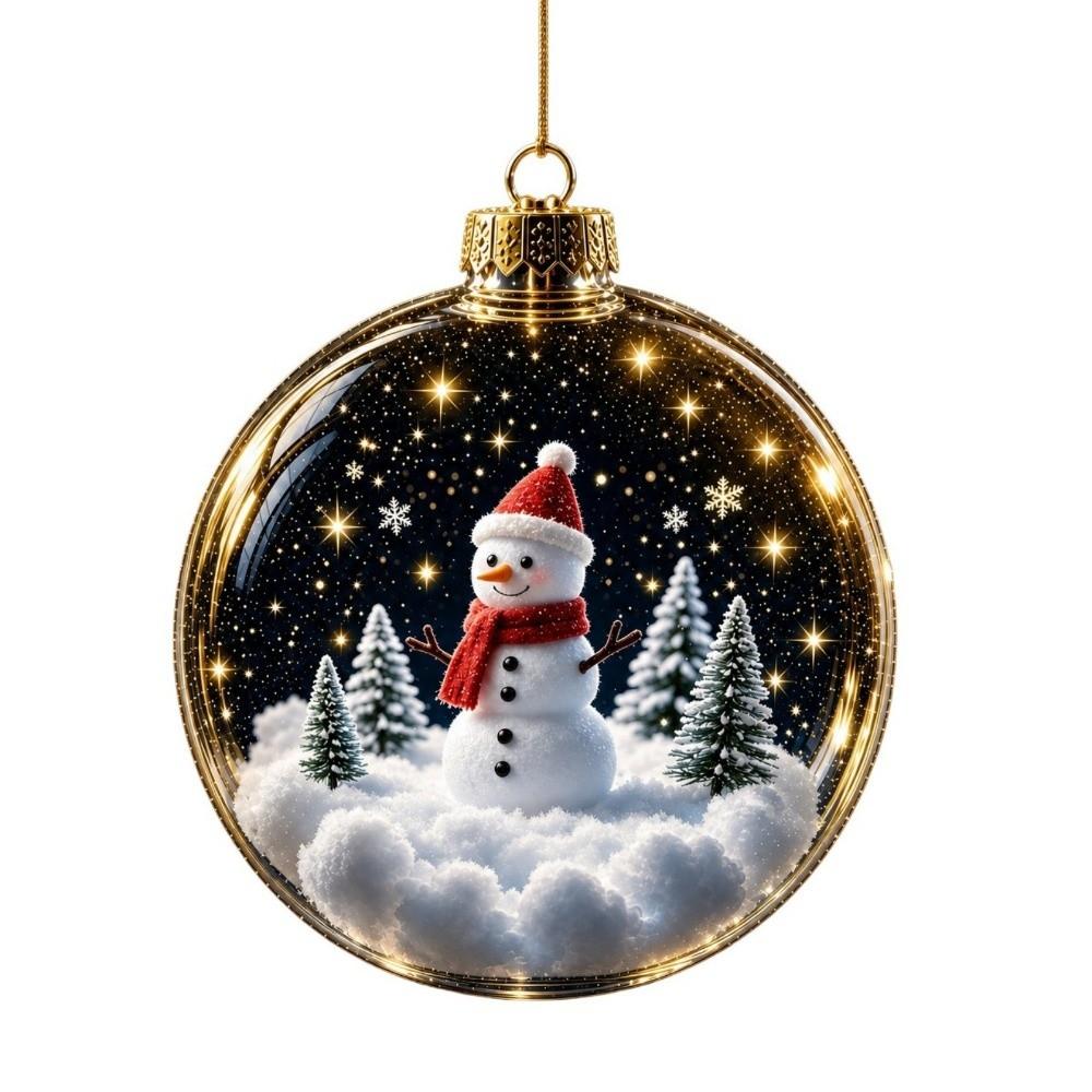 Transparent Christmas Bauble Ornament LED Lighted Hanging Christmas Decoration For Christmas Tree
