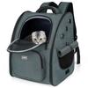 Tresbro Newest Dog Cat Backpack with Foldable Pet Carrier Bag for Small Dogs and Small Perfect for Hospital and Disaster Outing Dark Gray Curtain,