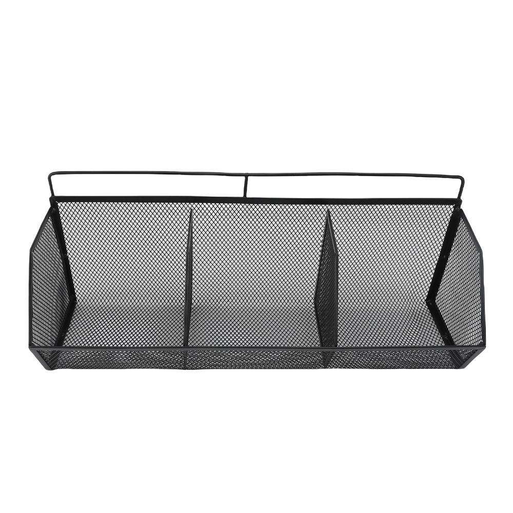 3pcs Metal Metal Wire Basket 3 Grids Wall Mount Storage Organizer For Bathroom