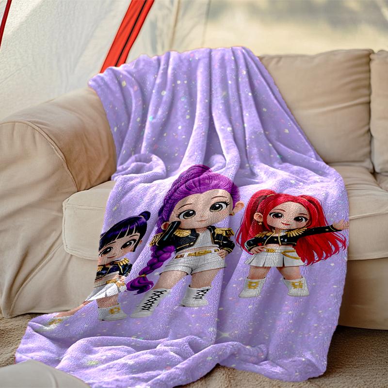 1pc Kpop Demon Hunters Blanket, Cozy Printed Throw Blanket, A Heartfelt Gift for Your Family and Friends
