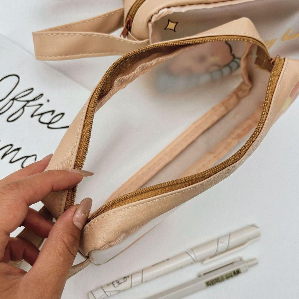 PVC Capybara Pencil Bag Kawaii Stationery Bag Desktop Organizer Cartoon Pen Bag  Student