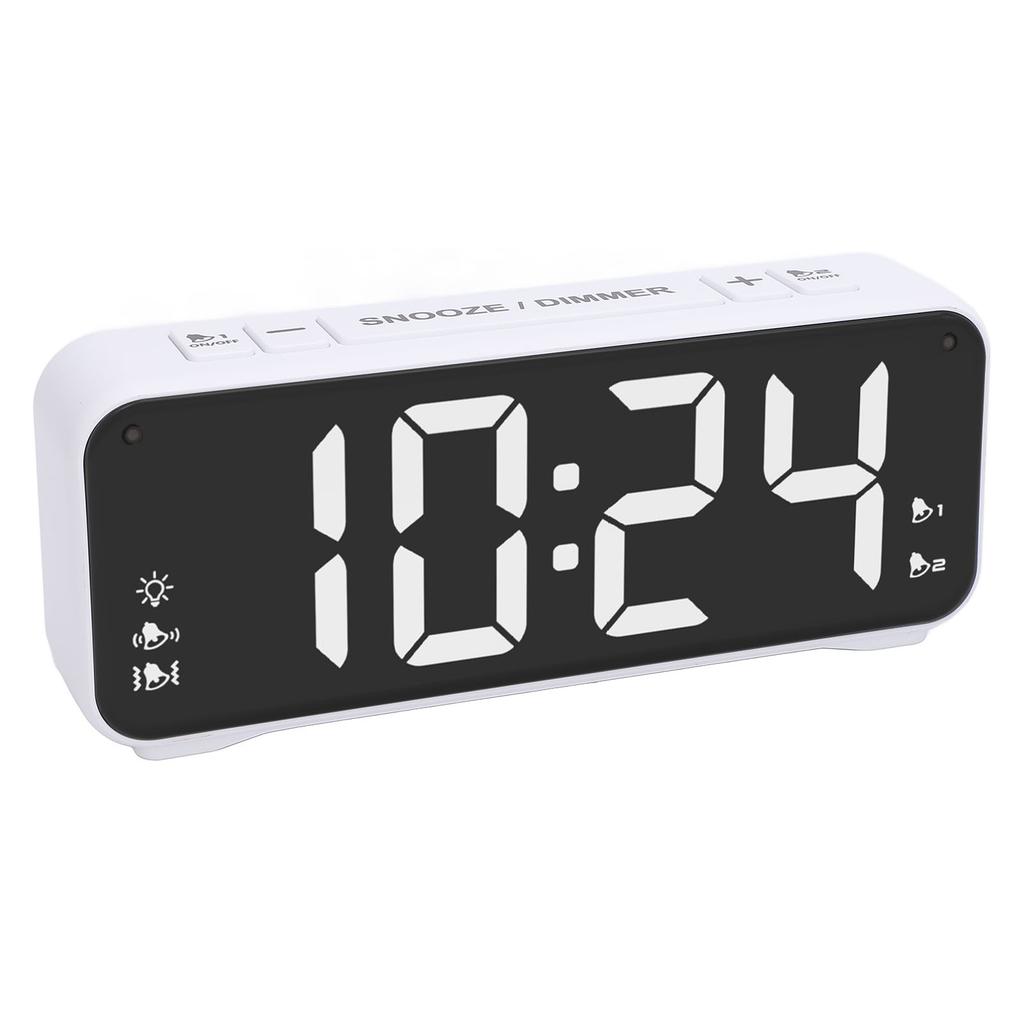Extra Loud Dual Alarm Clock with Bed Shaker LED Display Bed Shaking Alarm Clock Snooze Function for