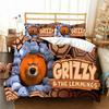 3D G-Grizzy and The Lemmings Bedding Set Duvet Cover Comforter Bed Single Twin Full Queen Youth Kids Girl Boys Gift Bed Sheets