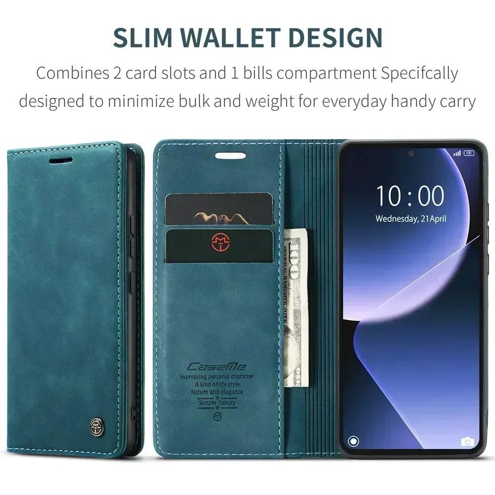 Кожаный Магнитный Чехол-Кошелек для Xiaomi 15T 14T 13T Pro 5G Роскошный Чехол-Книжка для Телефона Redmi Note 13 Pro Plus Poco X7 F7 M7 14 T