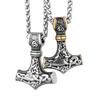 Viking Triangle Knot Thor's Hammer Pendant - European & American Style Men's Hip Hop Necklace