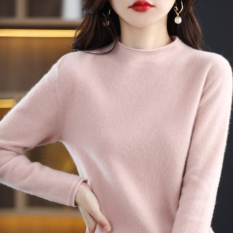 Женский свитер, 100% мериносовая шерсть, СОВРЕМЕННАЯ НОВАЯ SAGA, зимняя шерстяная водолазка, вязаный пуловер, осенний джемпер, женские вязаные топы