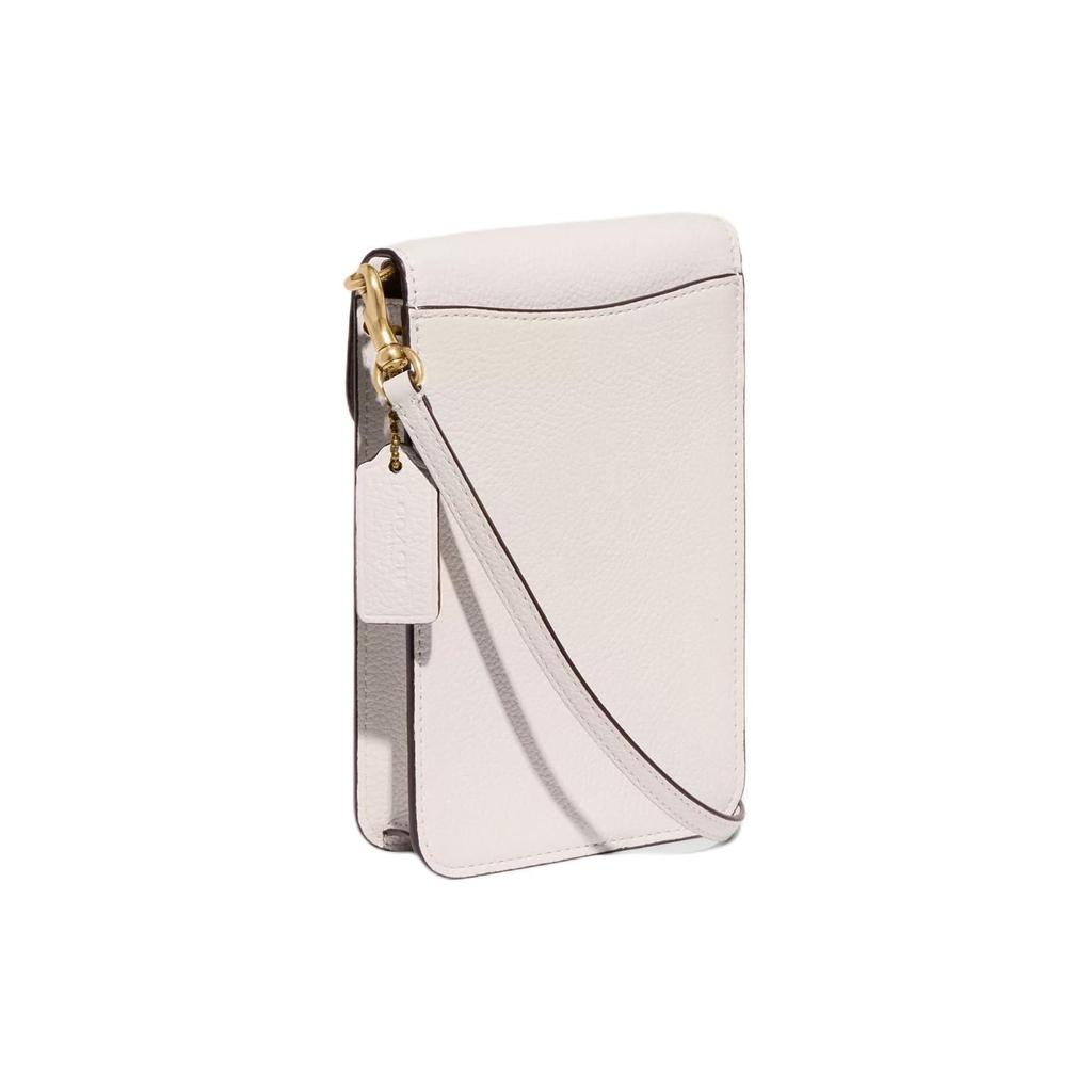 Coach 11 Gold Logo Solid Color Nameplate Polished Pebble Texture Hardware Leather Phone Bag Shoulder Crossbody Mini Women bags White CH815-B4HA
