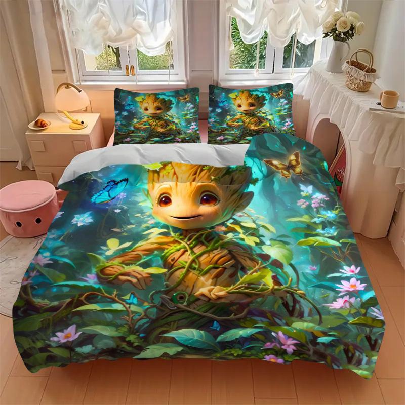 Groot Forest Print 3Pcs Bedding Setduvet Cover With 2 Bedropillowcase Home Birthday Gift