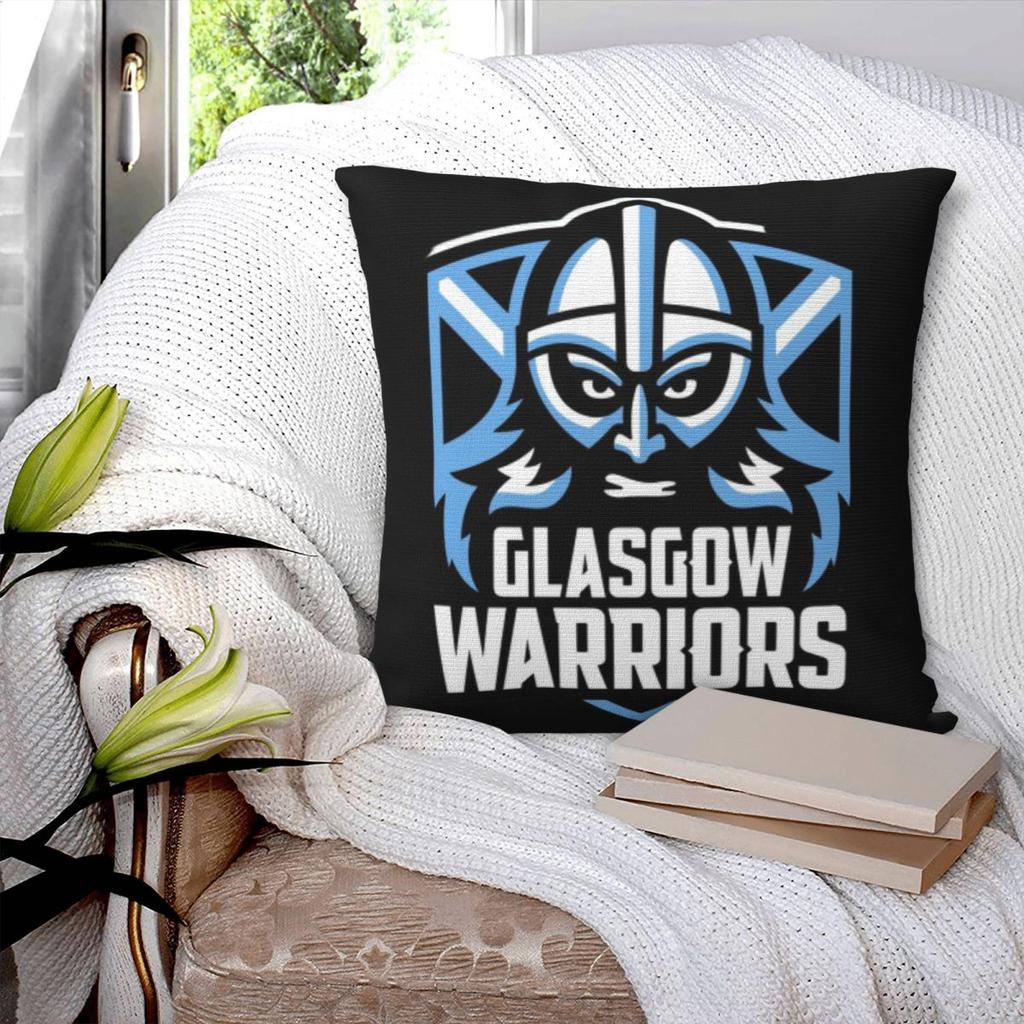 Glasgow Warriors Icon Square Pillowcase Pillow Cover Polyester Cushion Zip Decorative Comfort Throw Pillow for Home Living Room
