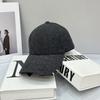 Baseball Cap Autumn and Winter Wool Herringbone Pattern Metal Ring Baseball Cap Widened and Lengthened To Show Small Face, Versatile for Men and Women