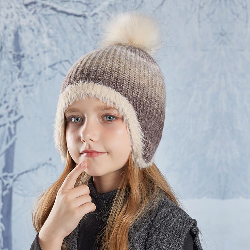 Children Knit Hat With Earmuff Protection For Winter Outdoor Warmth And Style