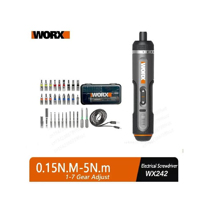 WORX WX242 4V Electrical Screwdriver Set Smart Cordless Electric Screwdrivers USB Rechargeable 30 Bit Mini Drill Power Tool work