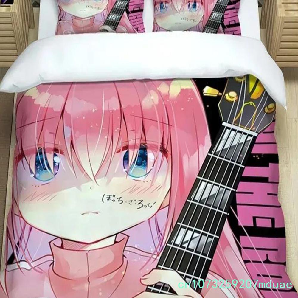 Новый Аниме Bocchi The Rock Kessoku Band Комплект постельного белья Пододеяльник Наволочка Одеяло Размер King Queen Мальчики Взрослые