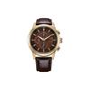 Серия Eco-Drive Модные и повседневные Солнечные кварцевые Мужские часы с ремешком из коровьей кожи Коричневый циферблат CA0612-14X